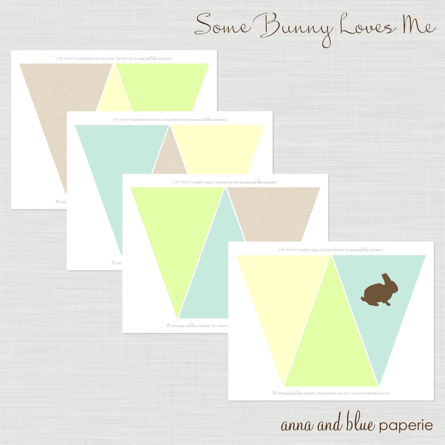 PRINTABLE Some Bunny Loves Me DIY Pennant Banner - by anna and blue paperie Il_570xn
