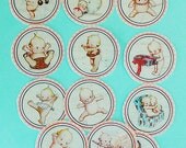 Vintage Baby Kewpie Doll Style Baby Shower edible image wafer paper for cookies, cupcakes, cakes, fondant and chocolate