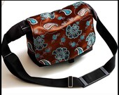 Turquoise and Brown Padded DSLR Fashion Camera Bag with Zipper Enclosure Large Eternity