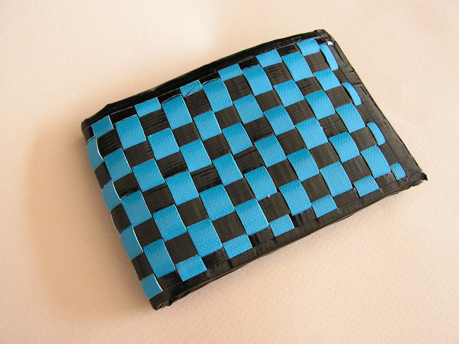 Black and Blue Checkered Duct Tape Wallet
