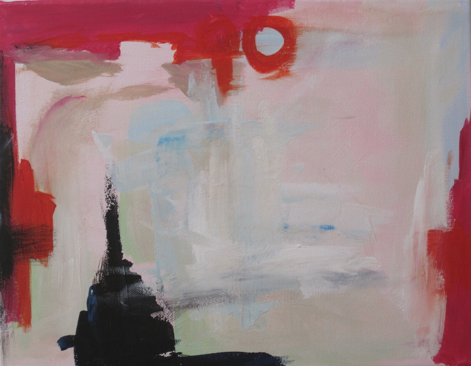 Original 11x14 abstract on canvas "Spring" by KSteele