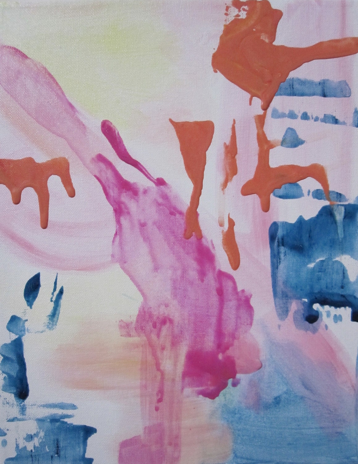 Original 11x14 abstract on canvas "left of girly" by KSteele