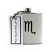 Scorpio 6 or 8 oz Liquor Flask with Funnel and Tote Bag Horoscope Zodiac Birthday