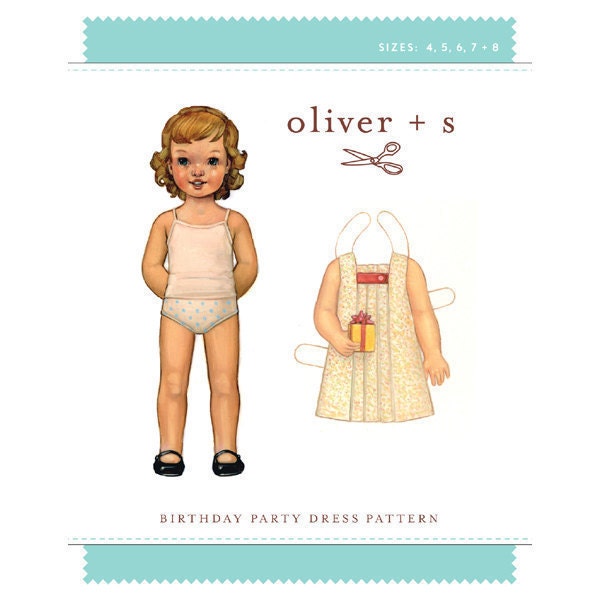 Oliver and S Birthday Party Dress Pattern, Sizes 4-8 - Girls Sewing Pattern - Childrens - Dress Pattern