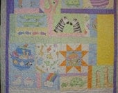 Noah's Ark Contemporary Baby or Toddler Unisex Crib Quilt