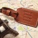 Double Sided Luggage Tag - Personalized - Leather - Colors - Hand Stitched