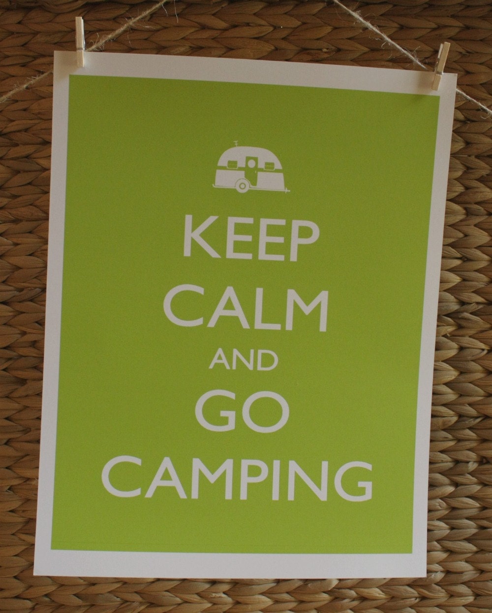 Keep Calm and Go Camping 8x10 printed digital wall decor - original design by a drop of golden sun