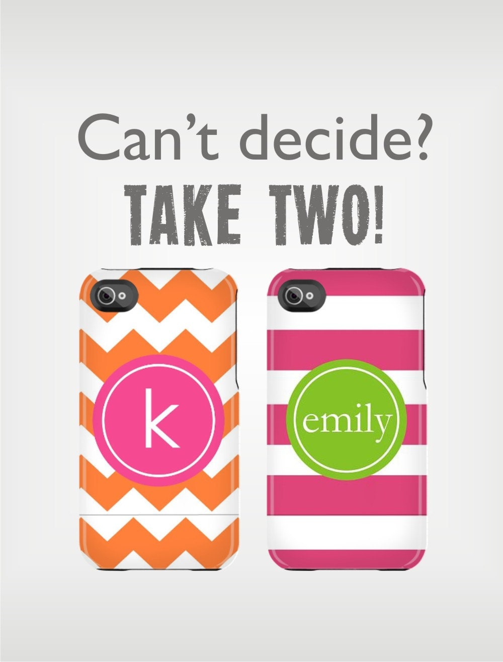 TWO Personalized iPhone Cases 4 / 4S or 3G - Mix and Match Designs - Custom Designed Cover - original design by a drop of golden sun