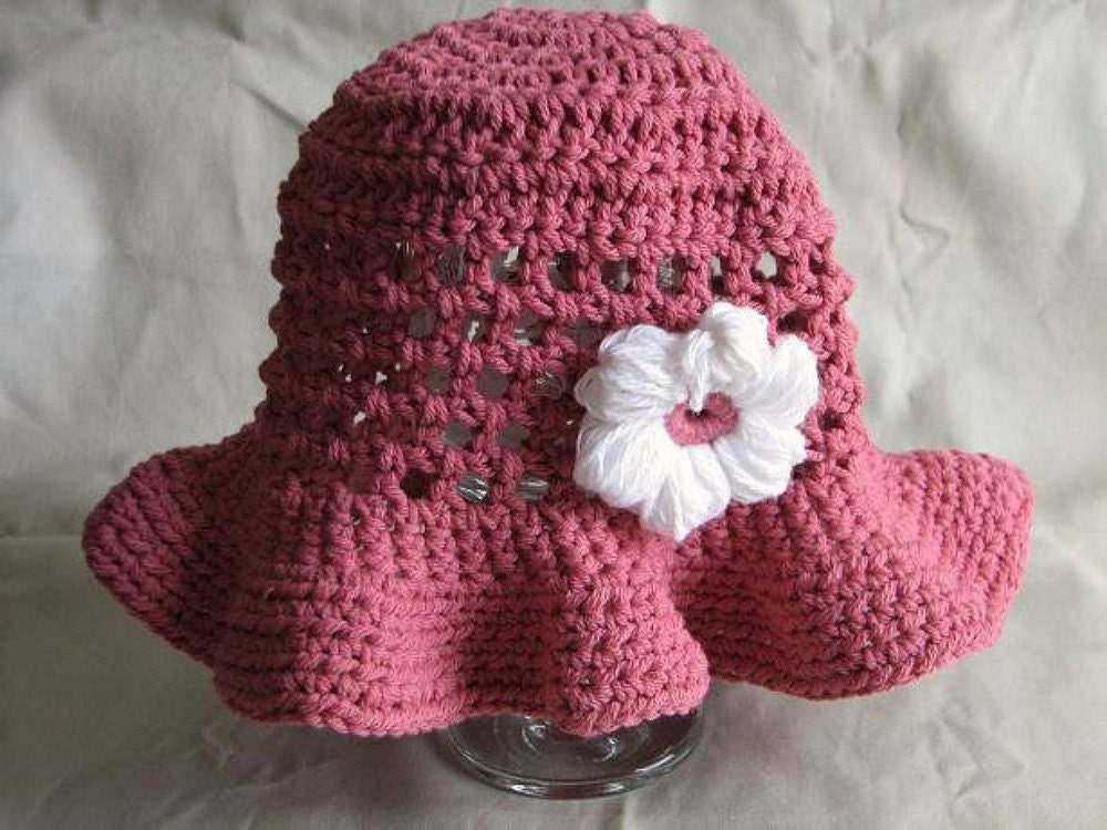 Custom Made Baby Size Sun Hat - Choose your color - Choose your style - Choose your embellishment - MADE TO ORDER