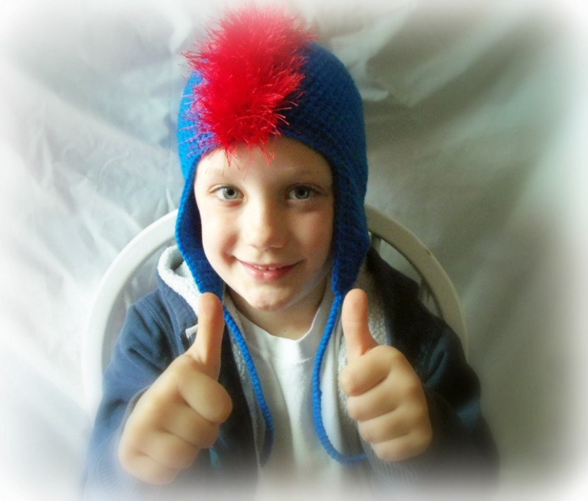 Mohawk Earflap Hat - MADE TO ORDER - Many Color Choices Available - Custom Made - Infant to Adult Sizes