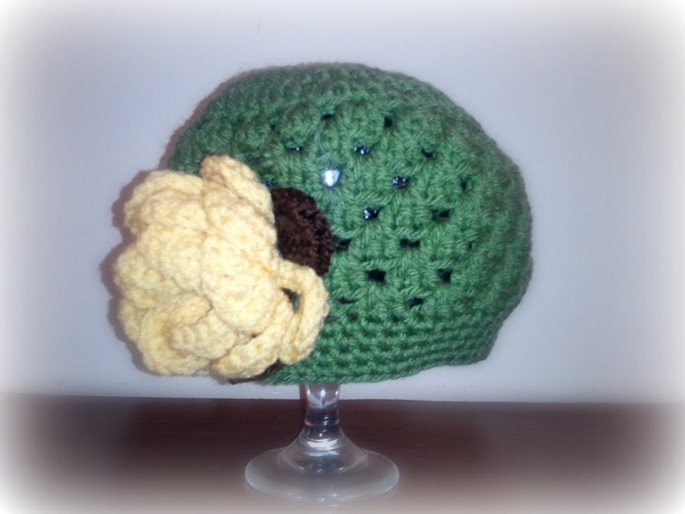 Jack and Jill Beanie - MADE TO ORDER - Choose Colors and Flower - Boy or Girl Styles Available - Newborn to 18 months