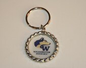 University of Washington Huskie Head Bottle Cap Keychain, Zipper or Backpack Pull