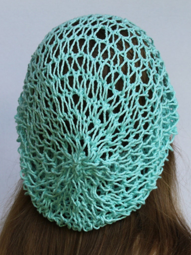 Teal Summer Slouch Baby Blue Lace Beret Slouchy Tam Summer Hat