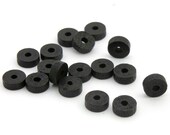 Vintage Czech Disc shaped wooden spacer beads - 8 x 3mm black - 50 pieces