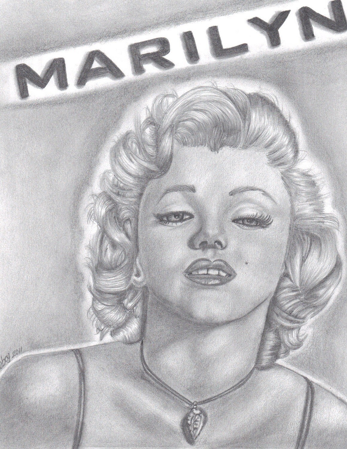 Pencil Drawing of Marilyn Monroe by CBIllustrations by AlwaysElyse