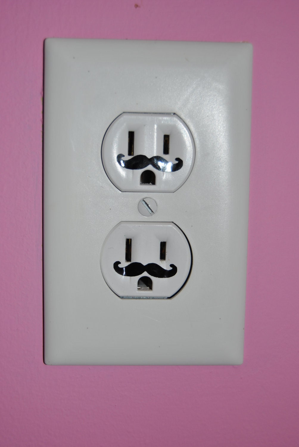 Small Mustache Vinyl Decal Perfect for Electrical Outlet