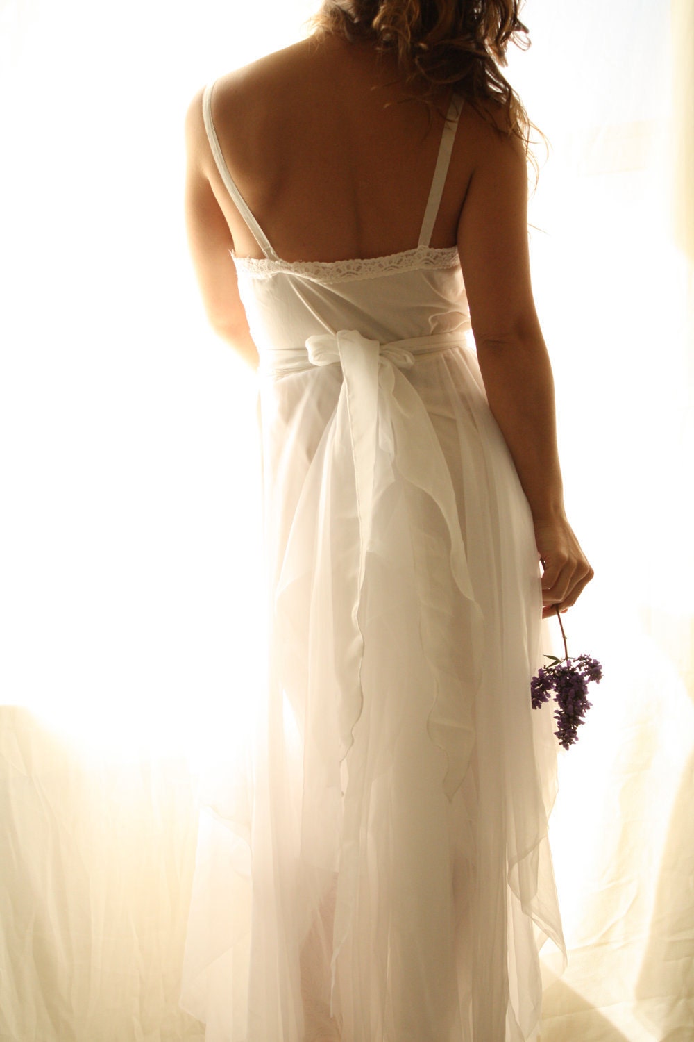 Sample-In Dreams- So Sweet White Bridal Or Bridesmaids Dress Eco Friendly