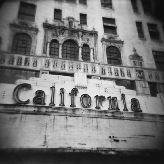 Black and White Photography - 8x8 Fine Art Photo Print - Vintage California Theater