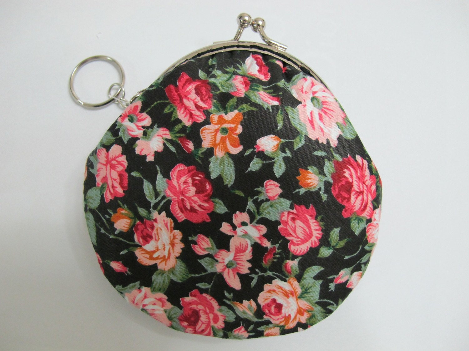 SALE - Handmade Coin Purse CAMELLIA in Black