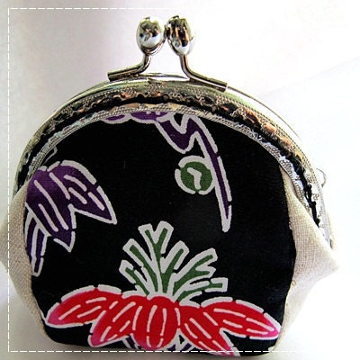 FREE SHIPPING - Handmade Coin Purse Okinawa Black