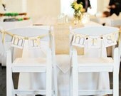 Mr. and Mrs. Wedding Banner Chair Hangs or Photo Prop / Customize To Your Wedding Colors