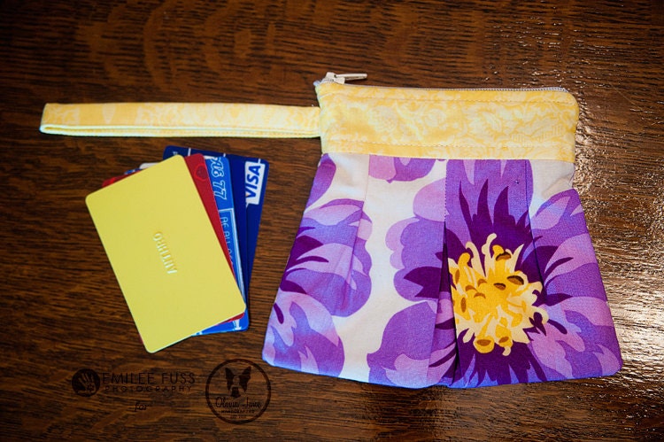 SALE SALE SALE Just What You Need Wristlet: Purple Flowers