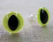 Neon Yellow Kitty Eye Earrings