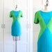Vintage 1960s Color Block Wiggle Dress, Jewel Toned Shift Scooter Dress, size Medium