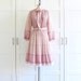 Vintage Secretary Dress / Necktie Day Dress / Long Sleeve Shirtdress / Medium