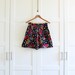 80s 90s Shorts, Black and White Polka Dot Shorts, Floral Print Highwaisted Shorts, size Medium