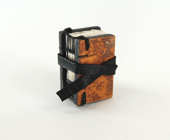 tree bark journal - small handmade wood book - woodland rustic mini