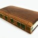 large handmade journal - unique wood book Black Walnut- forest green garden fall wedding guest book - ready to ship