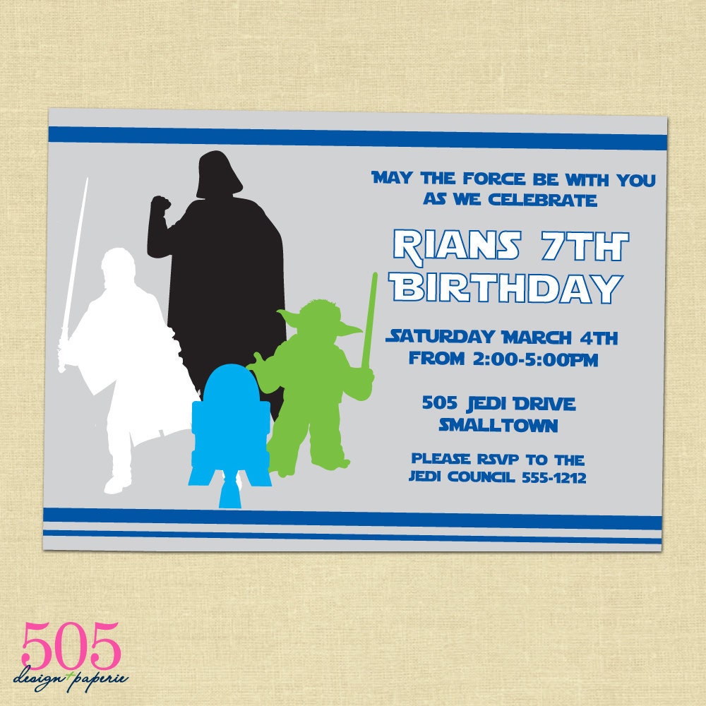 Star Wars Inspired Invitation - Printable Invitation by 505 Design Il_170x135