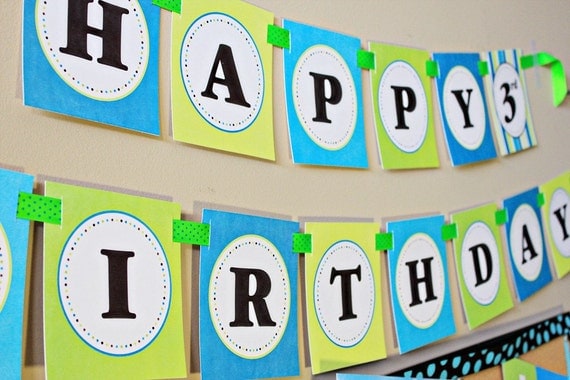 Printable Airplane Themed Birthday Banner Il_570xn