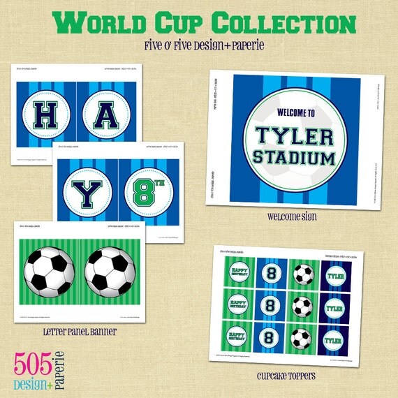 Soccer Birthday Party Decorations Printable Party Package by 505 Design Paperie Il_570xn