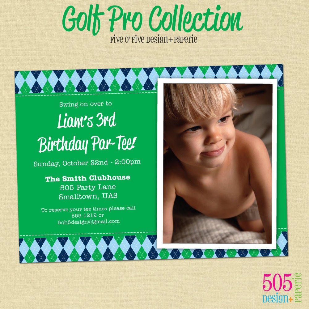 Photo Golf Party Invitation - Printable Invitation by 505 Design Paperie Il_570xn