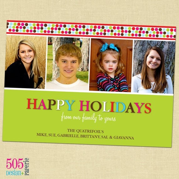 Bright and Cheerful Photo Christmas Card by 505 Design Paperie Il_570xn