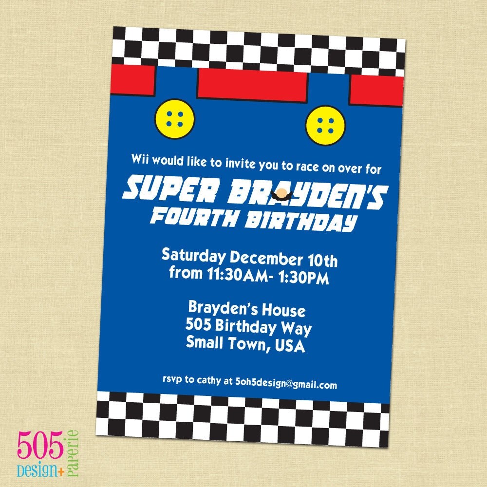 Printable Super Mario Invitation - Super Mario Kart Inspired Invitation Il_570xn