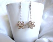 Dangle Crystal Drop Earrings (Platinum)