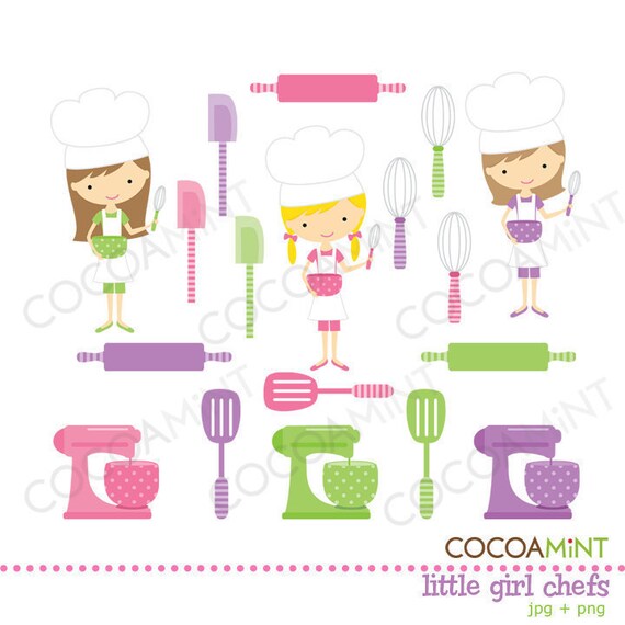 Little Girl Chefs Clip Art Il_570xn