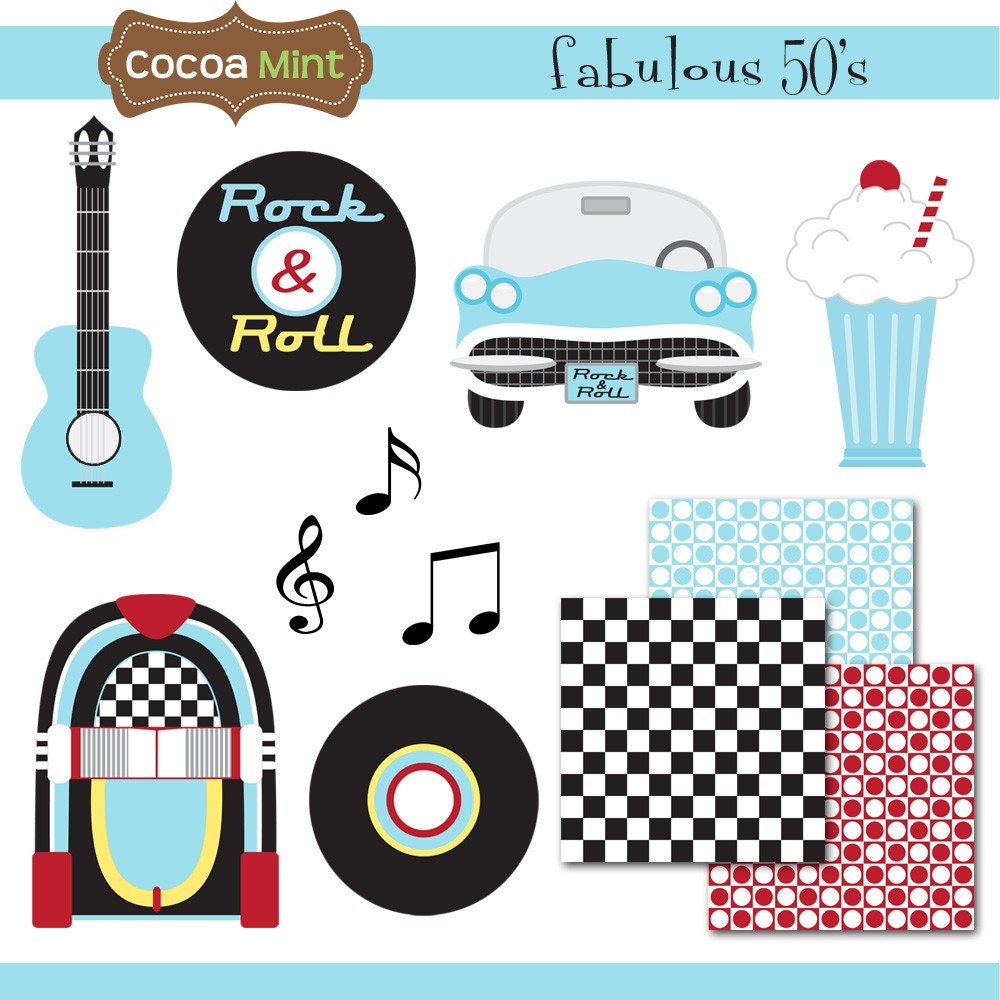 Fabulous 50's Clip Art by cocoamint on Etsy