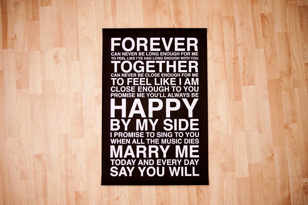 Marry Me Subway Art Print // Black and White // 20x30