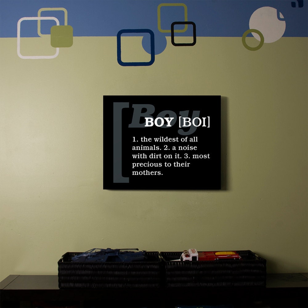 Definition Of A Boy Subway Art Print // Black and White // 16x20