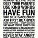 Family Rules Subway Art Print // White and Black // 20x30