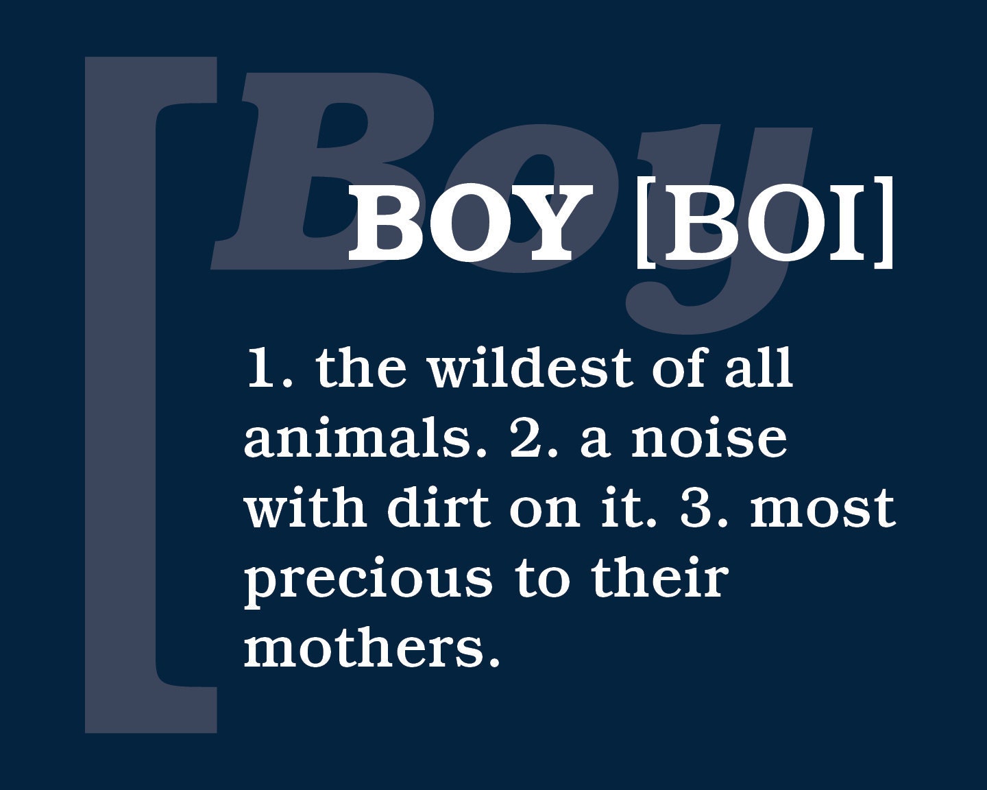 Definition Of A Boy Subway Art Print // Blue and White // 16x20