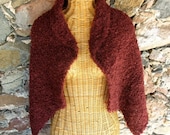 ON SALE Hand-knit Mohair Wrap in Oxblood