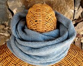 knit wrap scarf cowl snood in glacier blue