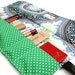 Make up case / Makeup roll in Blue and Green, Makeup bag organizer, five pockets