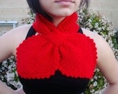 Necktie Scarf Two Hearts Combined - Hand Knitted Lotus Leaf Scarf - Mothers Day - Gift for Her