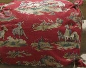 Vintage Waverly Cowboy Fabric Cotton  Pillow with rope trim, housewares, home decor, handmade pillow, pillow